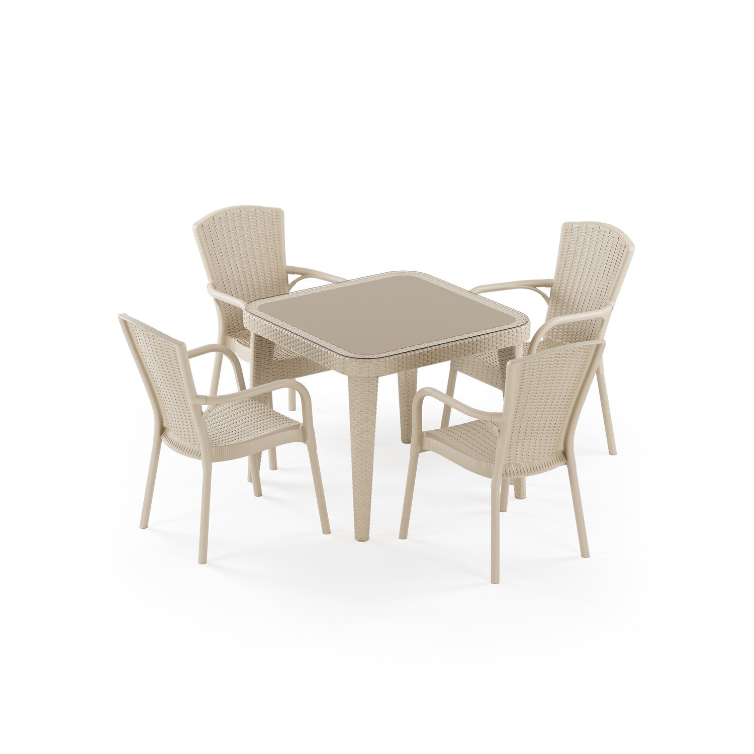 Osaka 90x90 ve Royal 4 Kişilik Masa Takımı