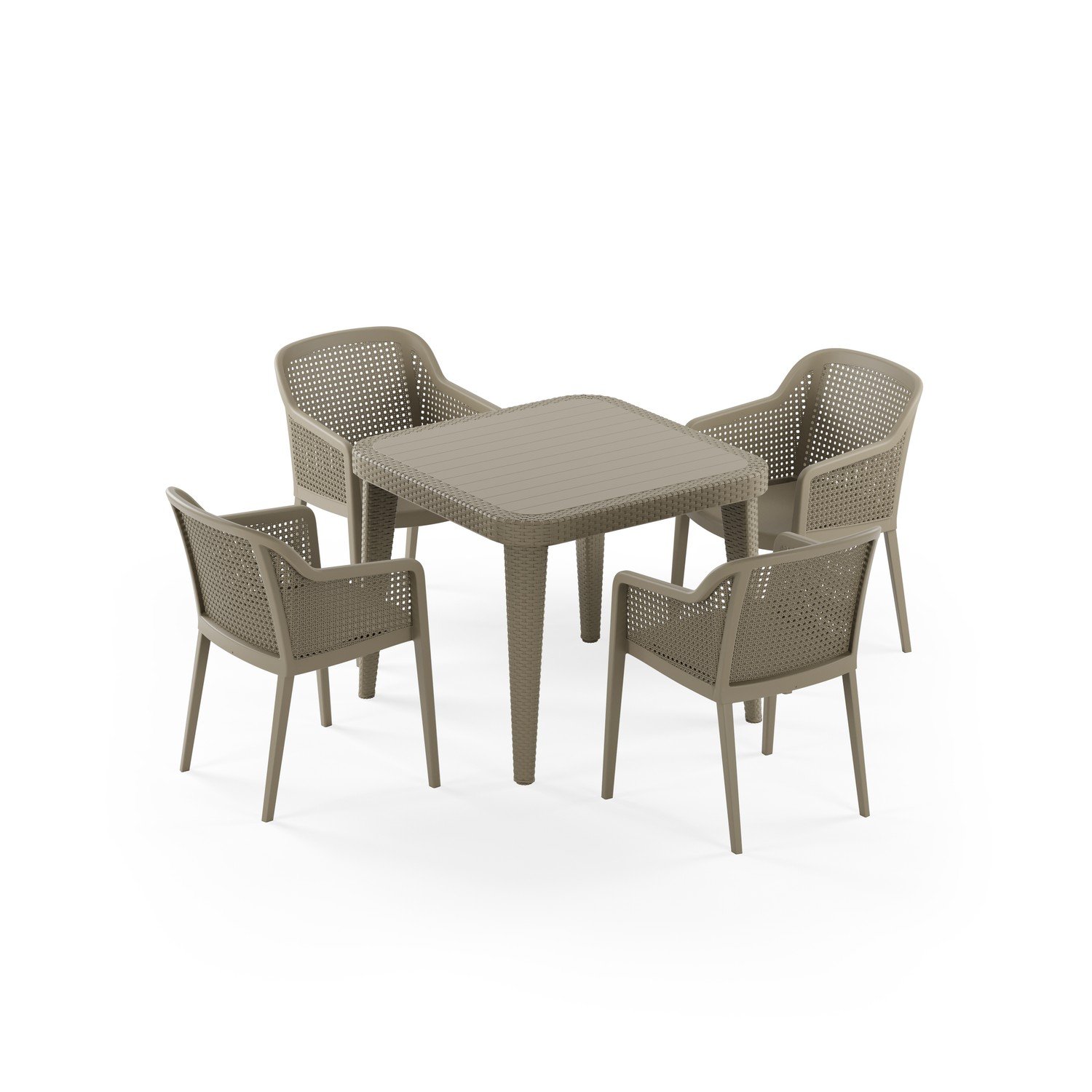 Osaka 90x90 ve Osaka 4 Kişilik Rattan Masa Takımı