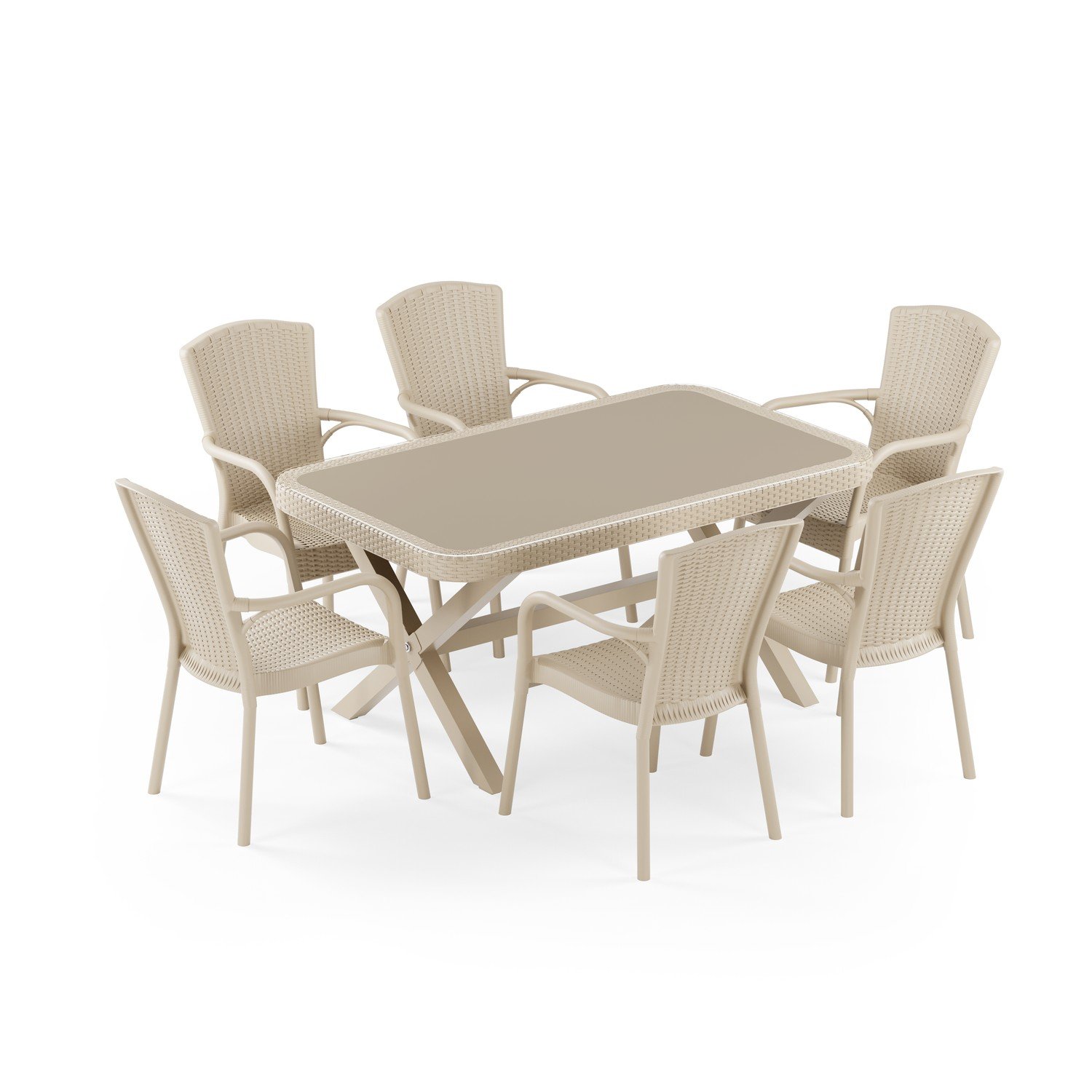 Osaka-X 90x150 Royal 6 Kişilik Masa Takımı