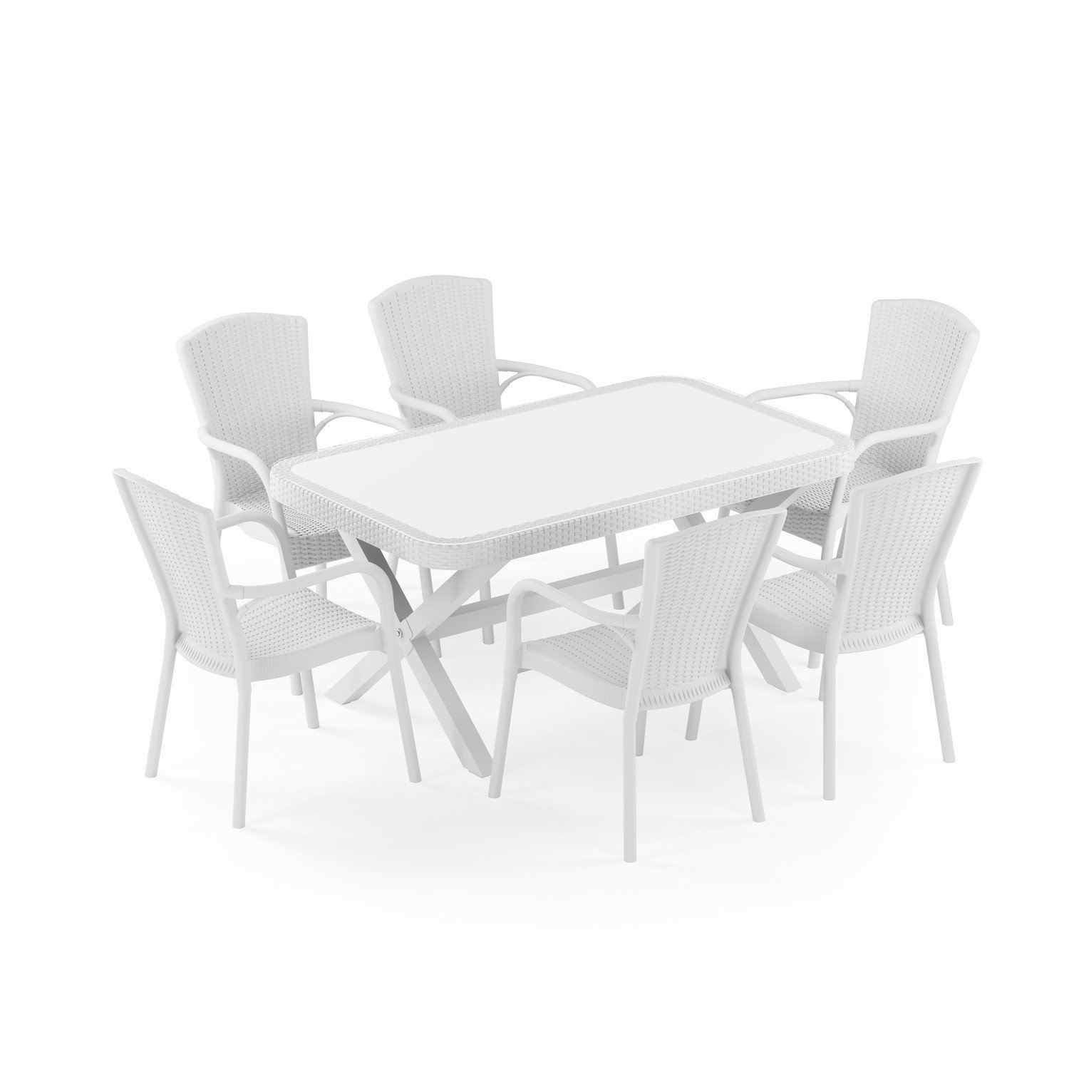 Osaka-X 90x150 Royal 6 Kişilik Masa Takımı