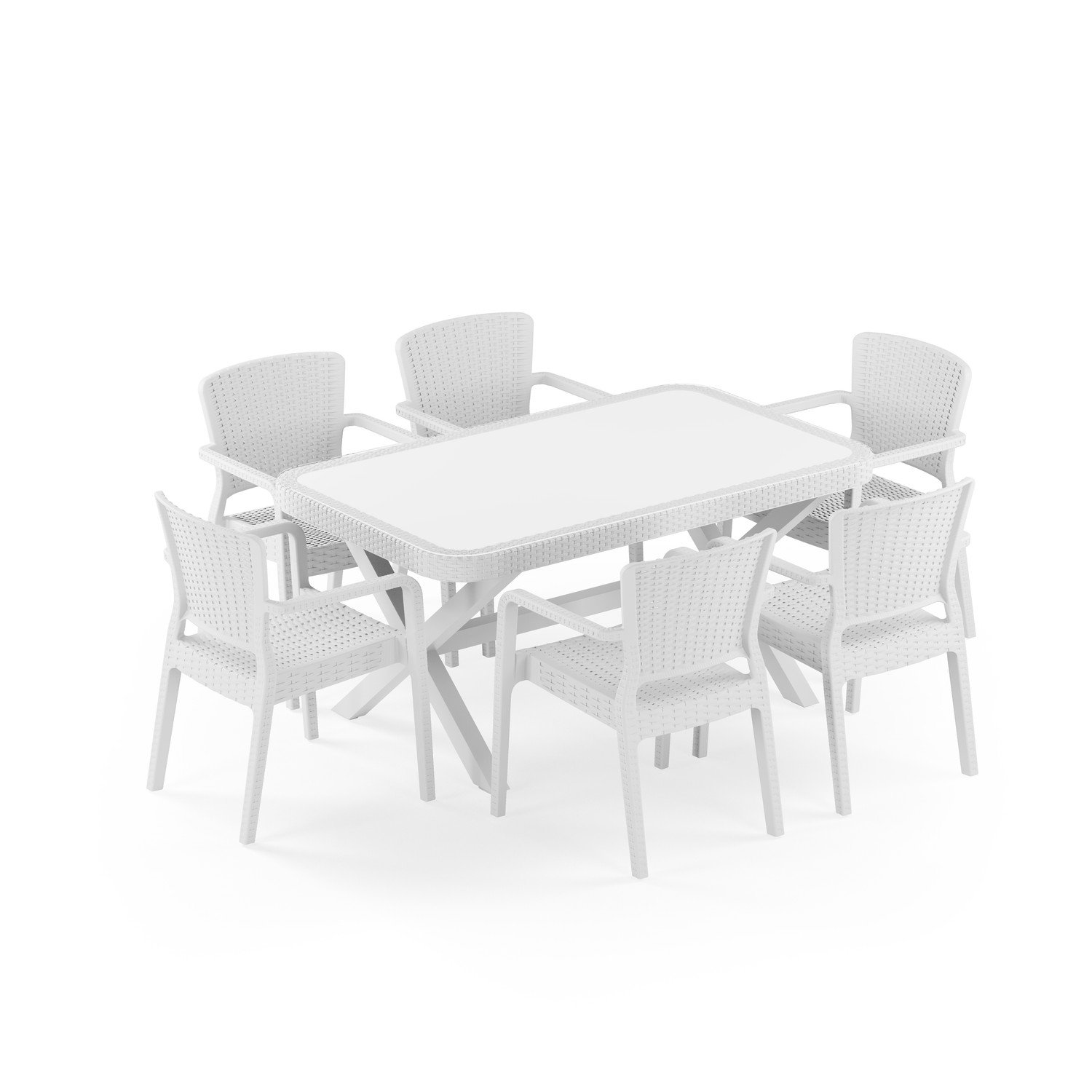 Osaka-X 90x150 Antares Koltuk 6 Kişilik Masa Takımı