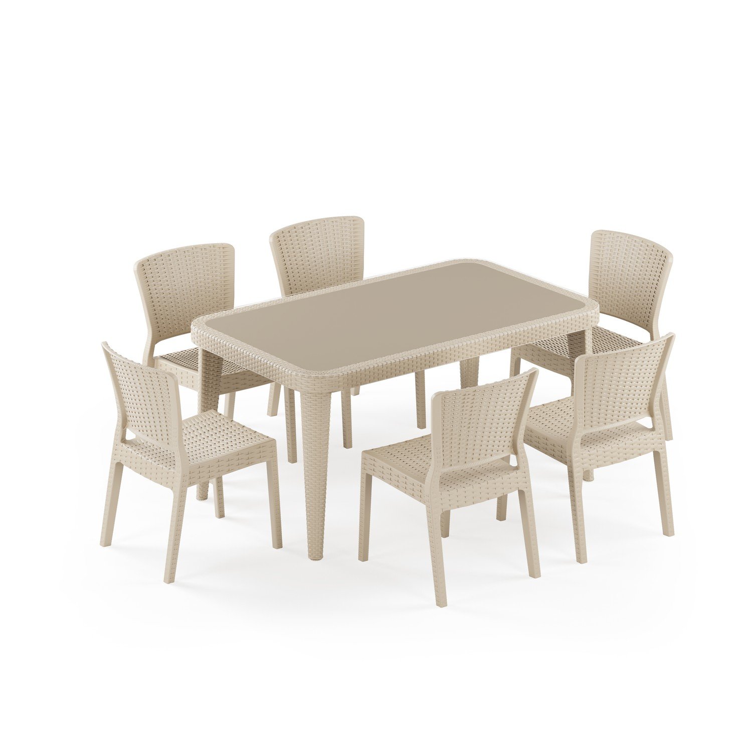 Osaka 90x150 Antares Sandalye 6 Kişilik Masa Takımı