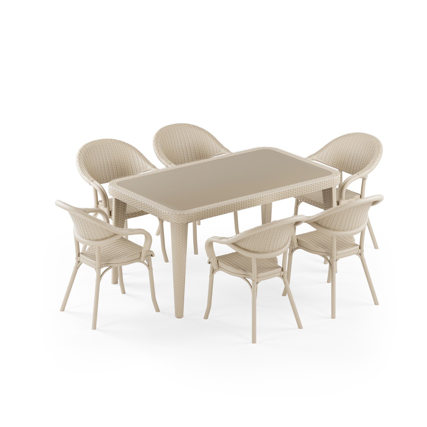 Osaka 90x150 Flash-R 6 Kişilik Masa Takımı