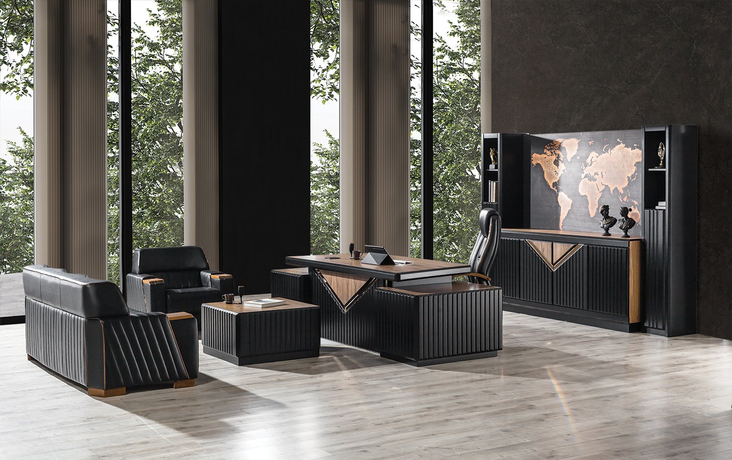 Verona Vip Makam Takımı - Ahşap Cilalı