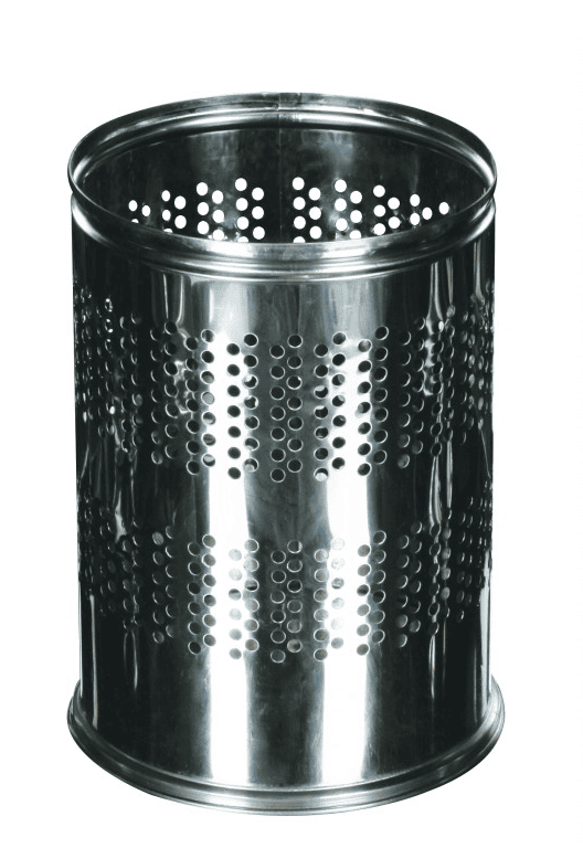 Küçük Kolon Çöp Kutusu Delikli Paslanmaz